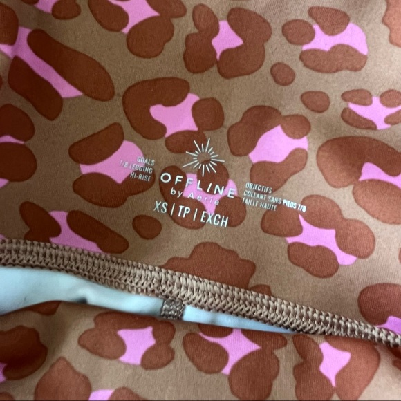 OFFLINE by Aerie Leopard/ Cheetah Pink and Brown Leggings - Picture 2 of 5